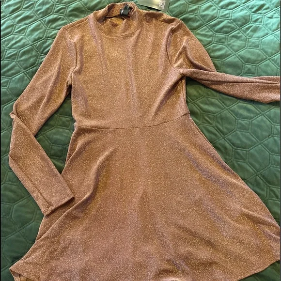 white knee length long sleeve dress White Long Sleeve Drop Waist Gown main image 1